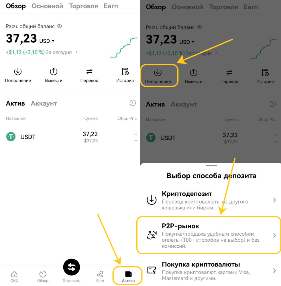Как пополнить OKX в 2024: с карты банка, крипто-кошелька
